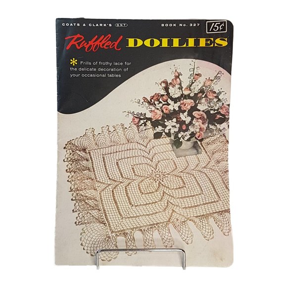 Vintage 1950s Coats & Clarks Ruffled Doilies Book 327 Crochet Craft Pattern Book - Picture 1 of 12